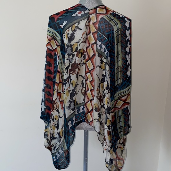 Artistic Flowy Sofia Dolman Sleeve Cover Up Top OS - Picture 5 of 11